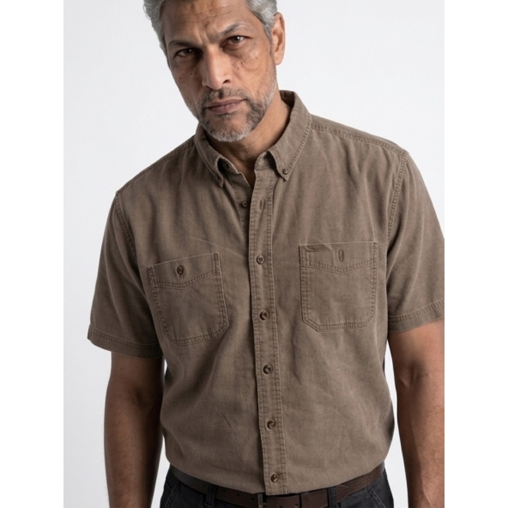WindRiver Mens Brown Short Sleeve Button‎ Up Utility Shirt Size 2XL Pockets
